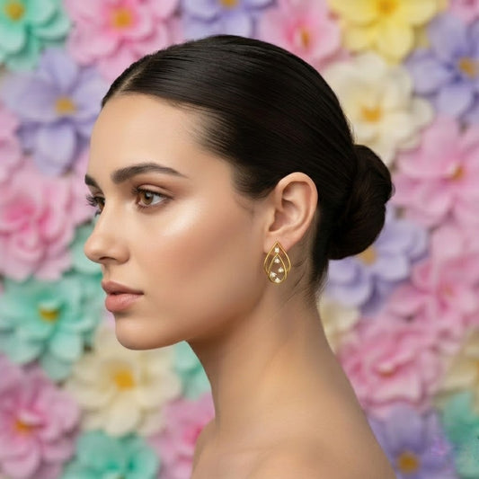 Double Teardrop Bloom Diamond Earring