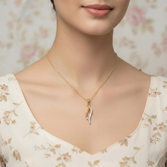 Elegant Wave Line Pendant