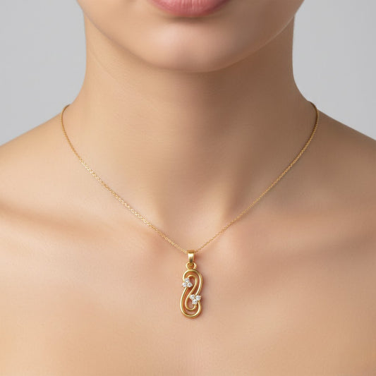 Graceful Infinity Swirl Diamond Gold Pendant