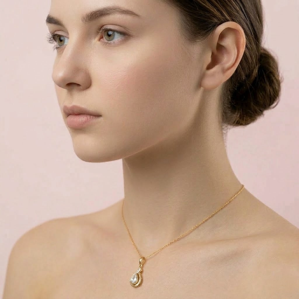 Graceful Twist Diamond Pendant