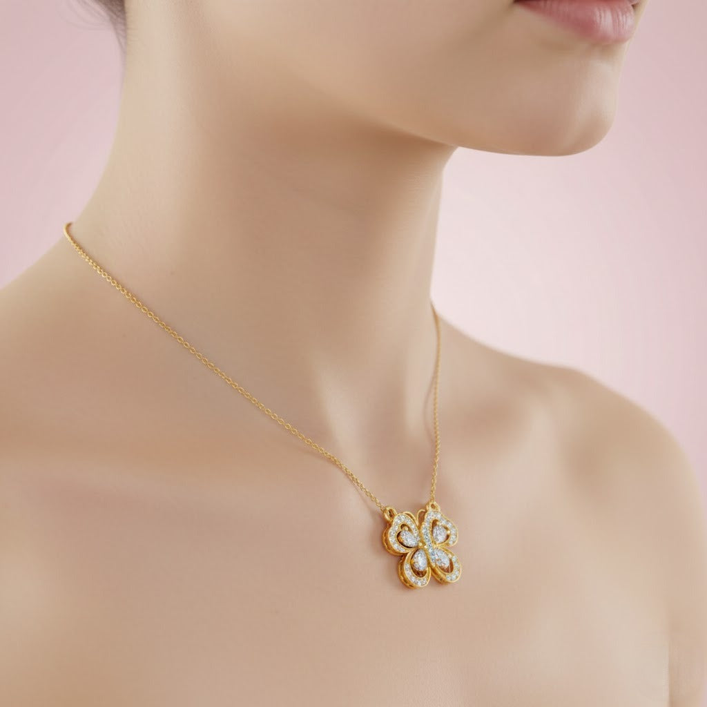 Playful Bufferfly Diamond Pendant