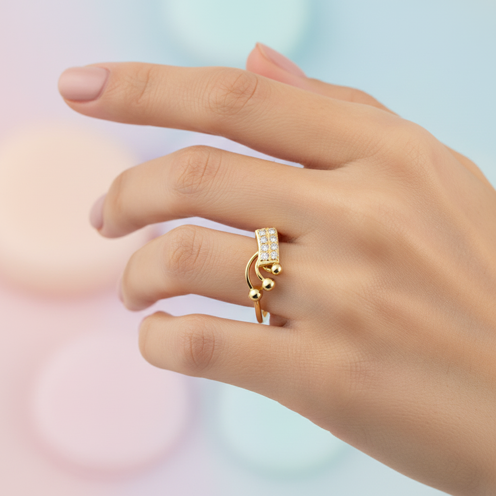 Fluid Spark Diamond Gold Ring