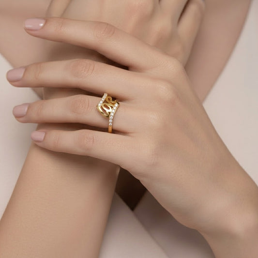 LOVE Diamond Gold Ring