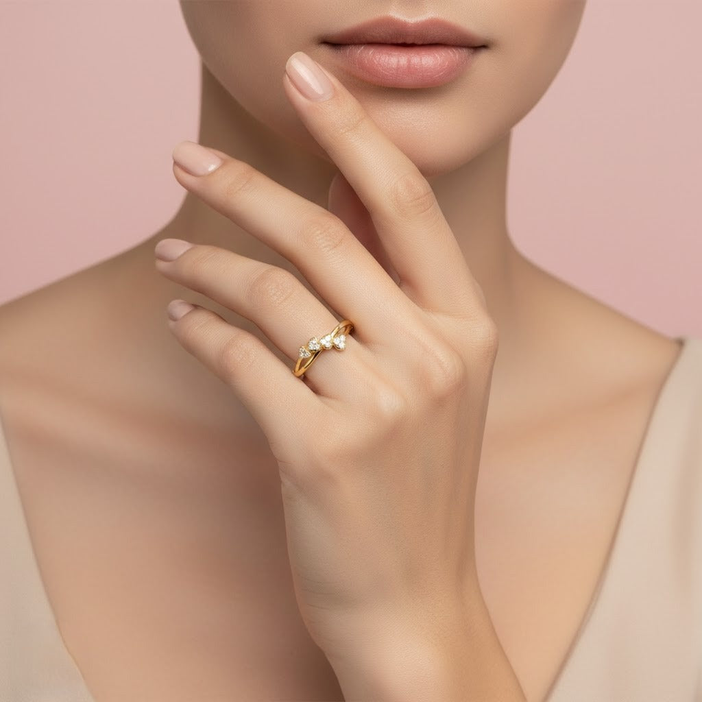 Four Heart Harmony Diamond Gold Ring
