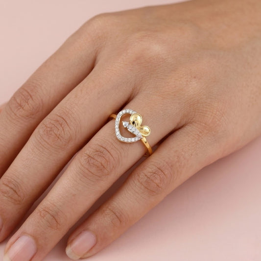 Petal Embrace Diamond Gold Ring