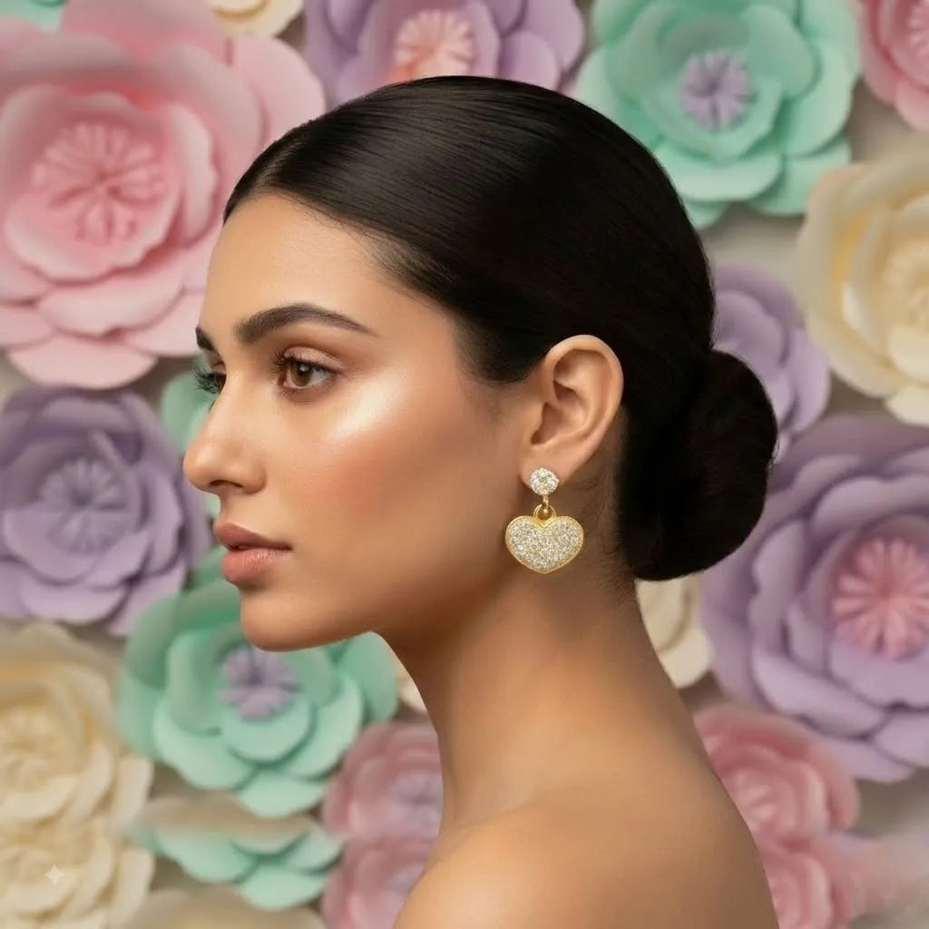 Romantic Heart Drop Earring