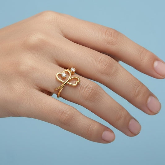 Heart Bloom Gold Ring