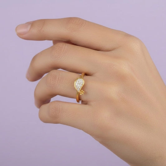 Gold Heart Diamond Cluster Ring