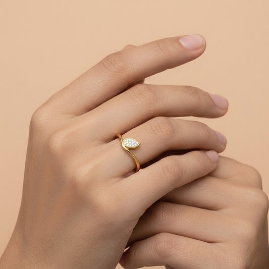 Leaflet Glow Gold Ring