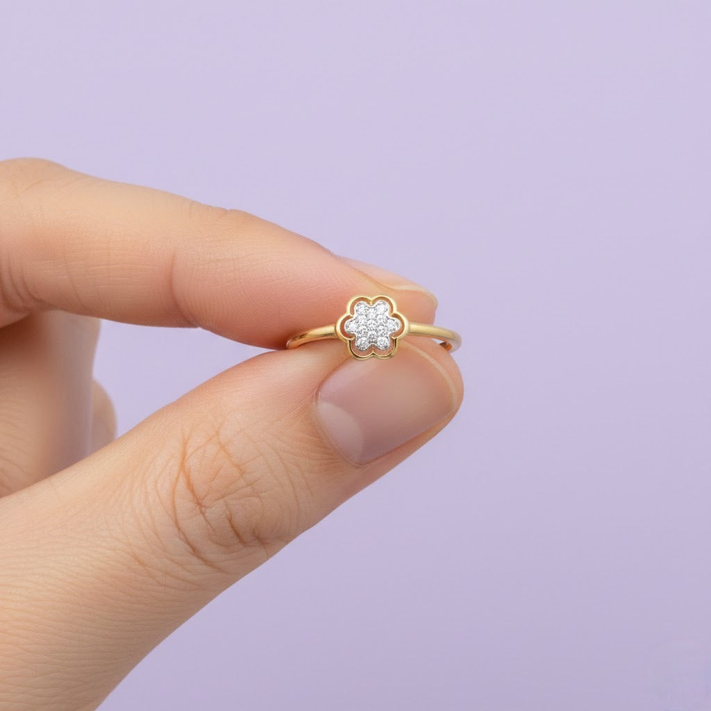 Floral Spark Charm Ring