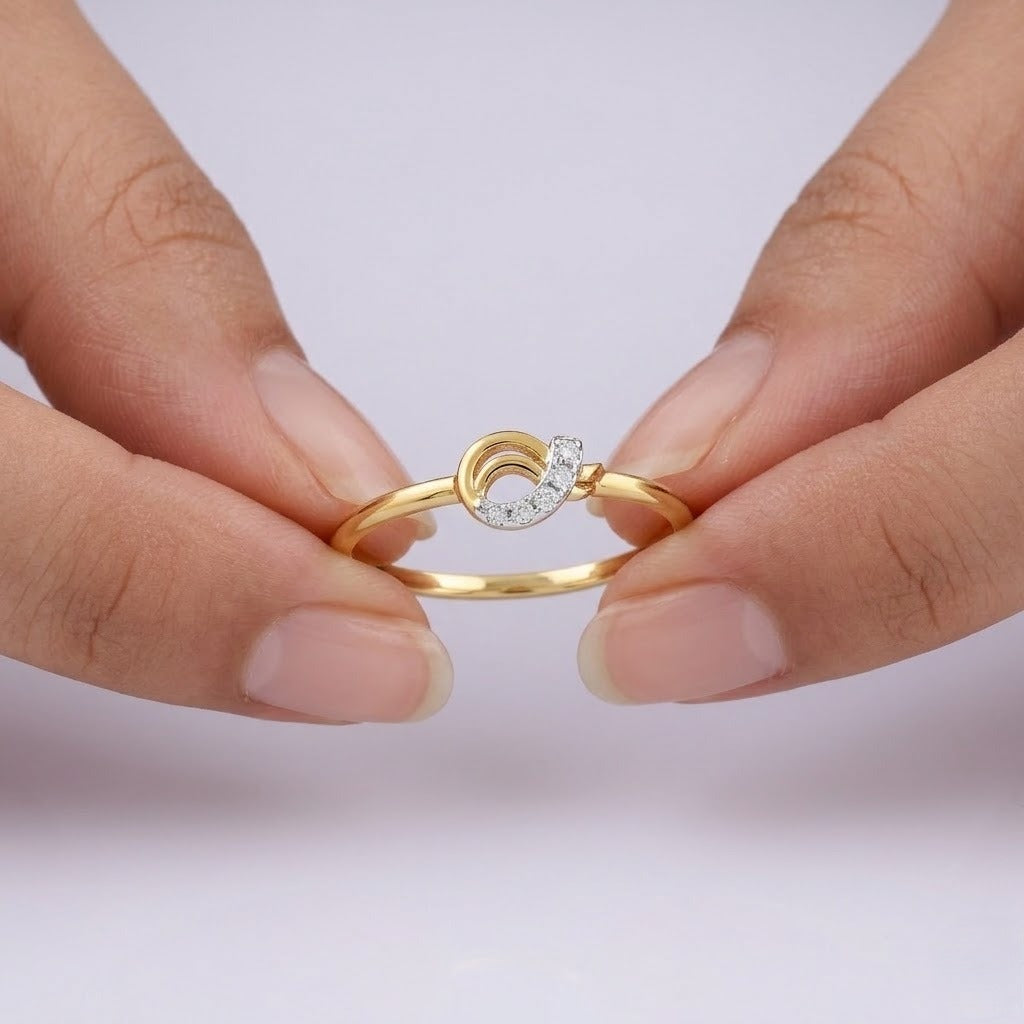 Spiral Halo Accent Diamond Gold Ring
