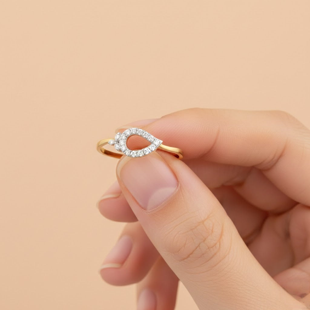 Teardrop Spark Aura Ring