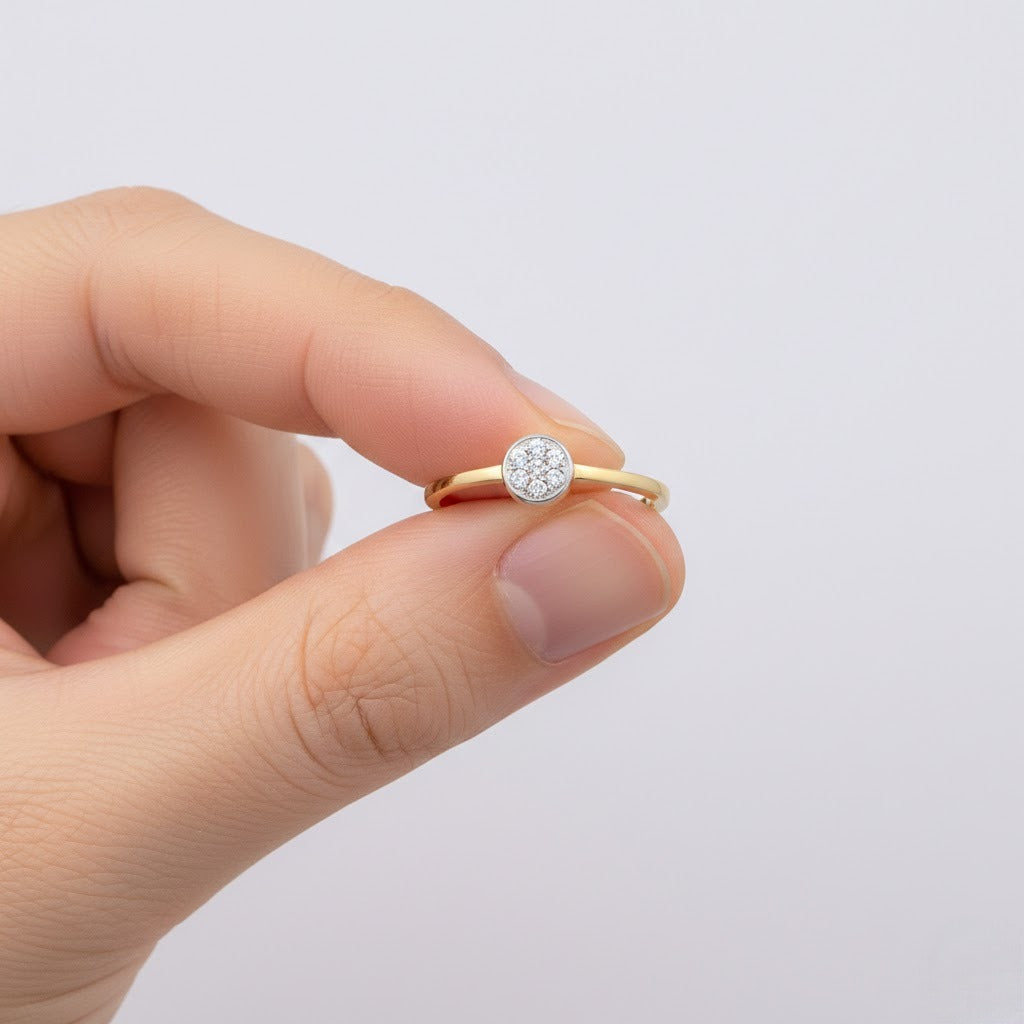Classic bezel solitaire Diamond Gold Ring