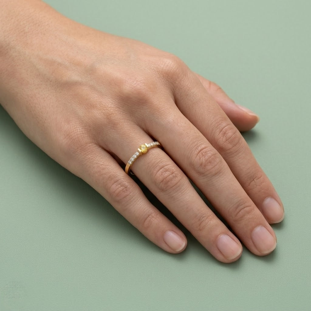 Golden Glow Accent Diamond Gold Ring