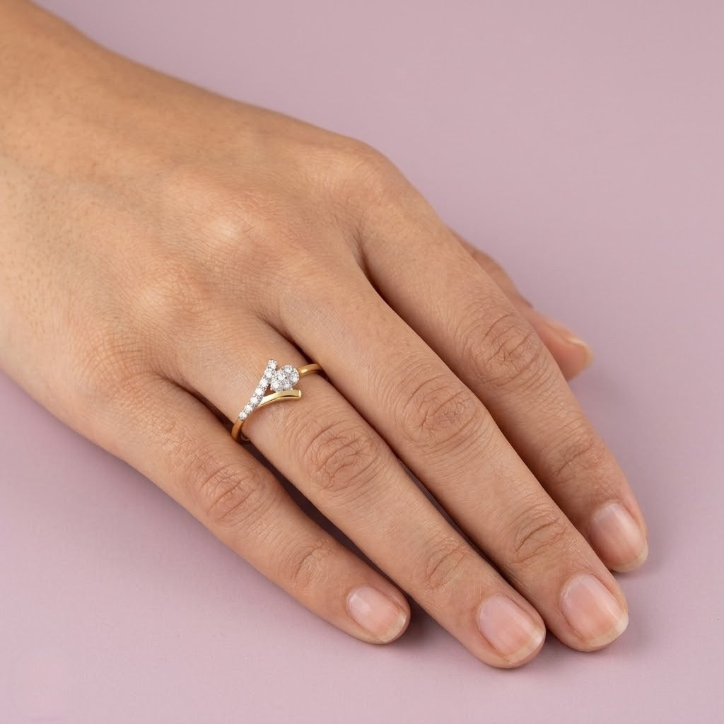 Crisscross Flow Diamond Gold ring