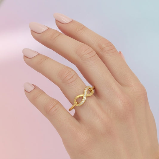 Elegant Infinity Sparkle Diamond Gold Ring