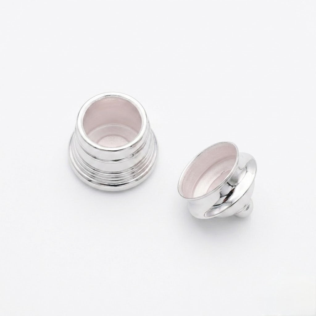 Traditional Silver Kumkum Container with Lid
