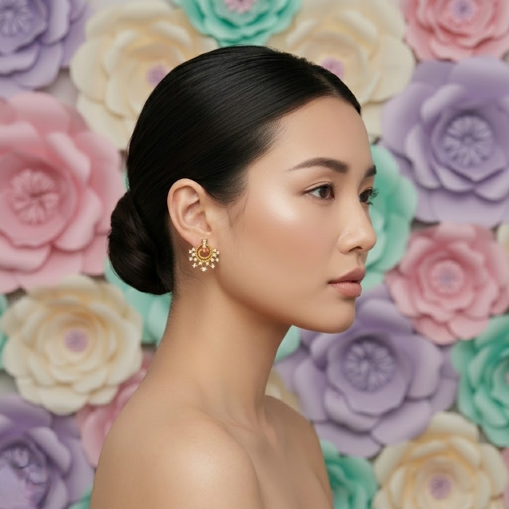 Festive Swirl Sunray Earring