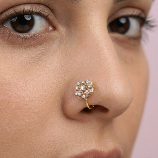 Floral Cluster Design Nose Pin