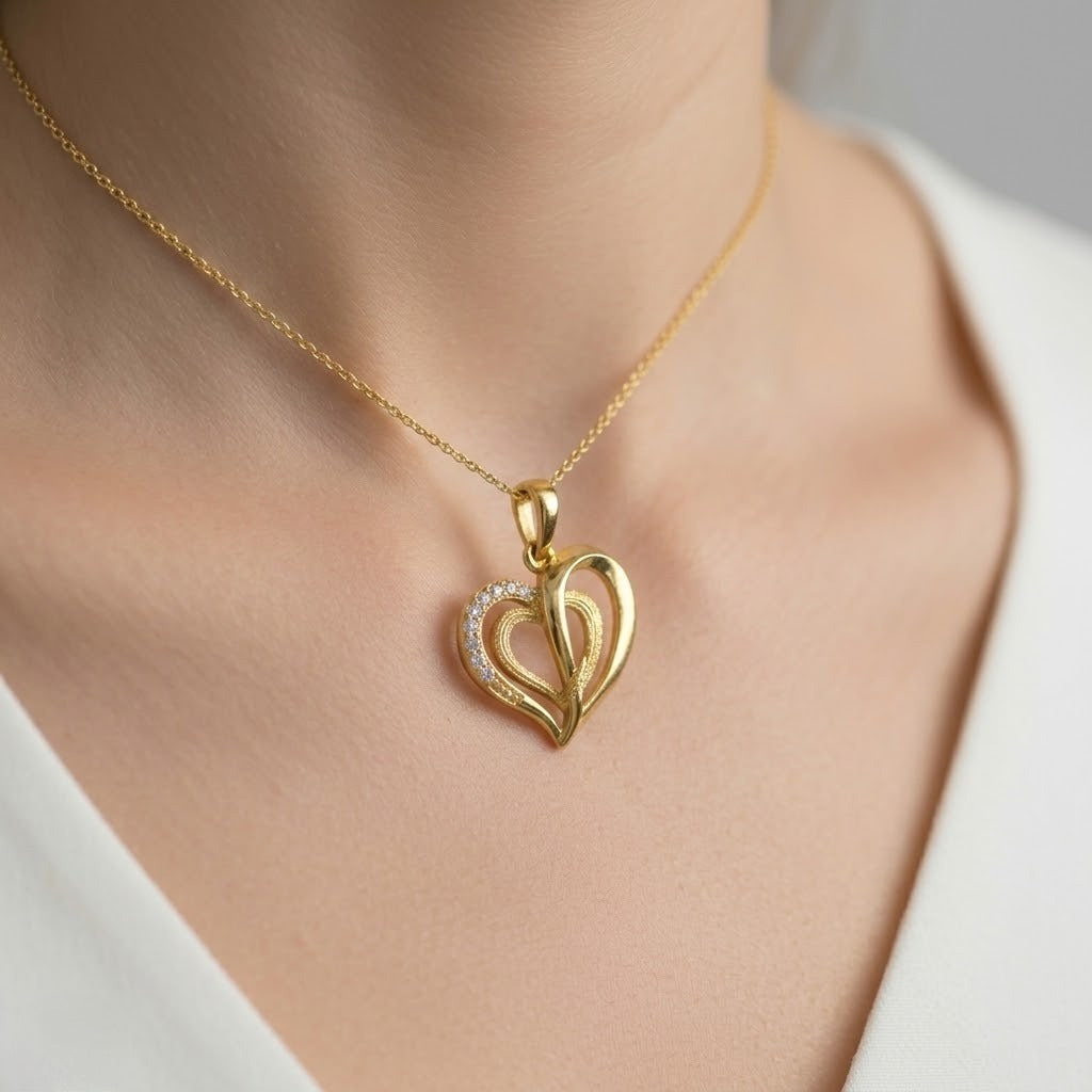 Interlinked Twin Heart Pendant