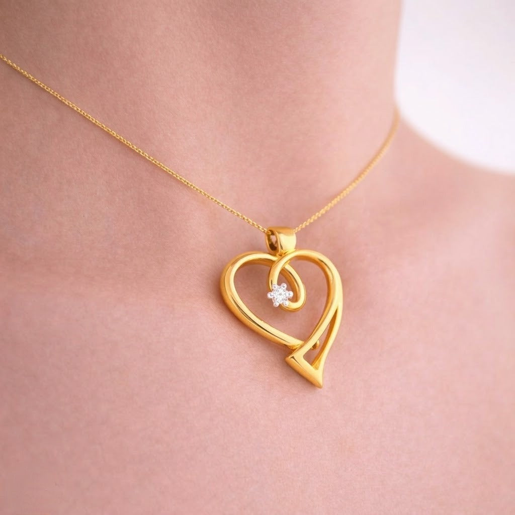 Elegant Heart Diamond Pendant