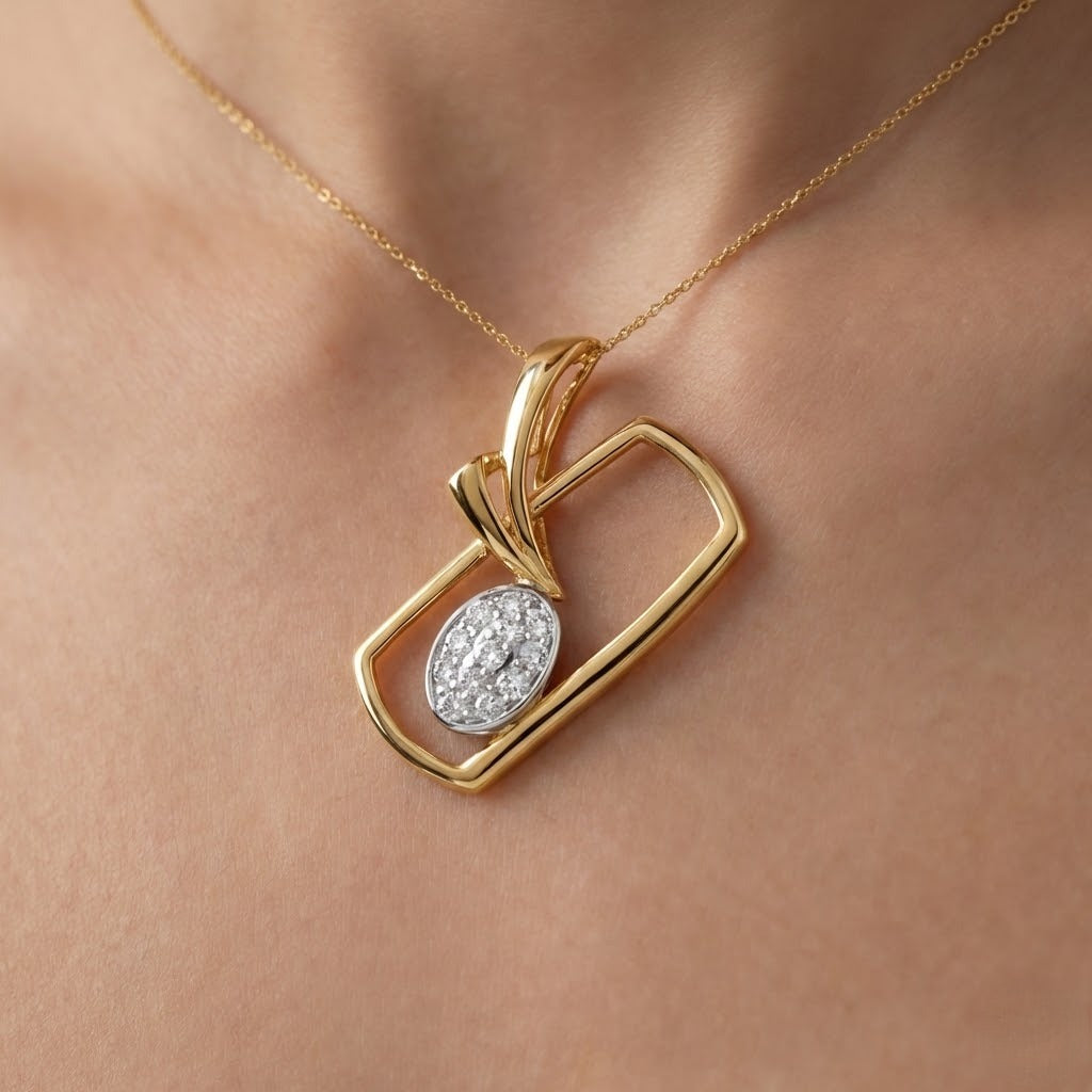 Modern Curve Diamond Pendant