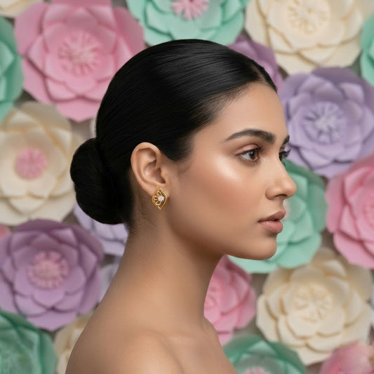 Curved Petal Cluster Earring
