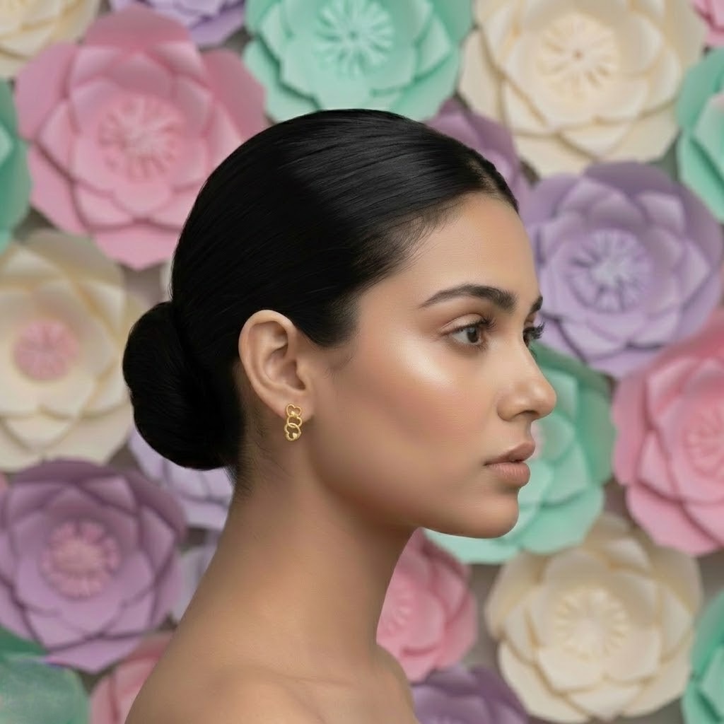 Linked Triple Heart Earring