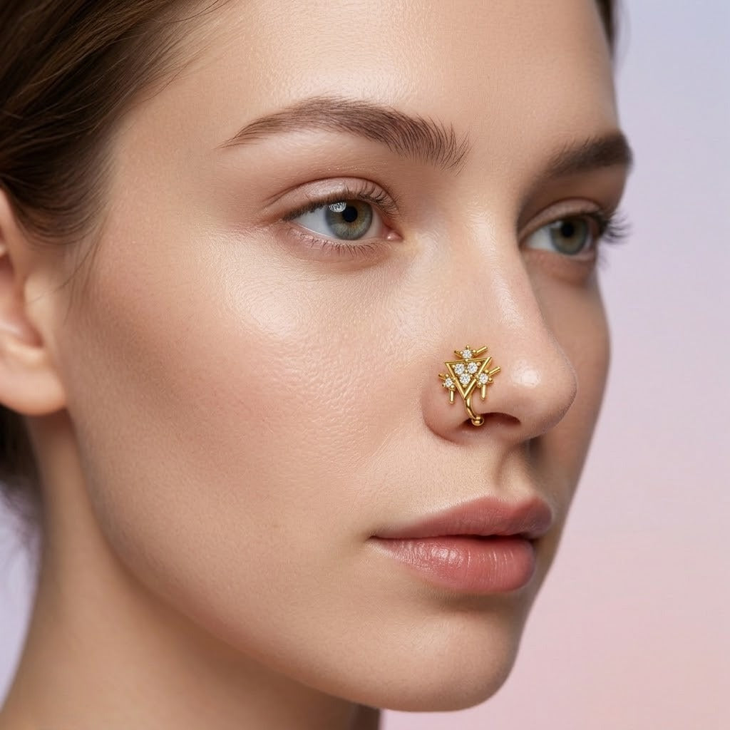 Triangular Aura Nose Pin