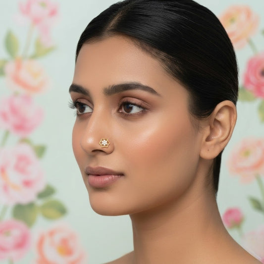 Star Petal Diamond Nose Pin