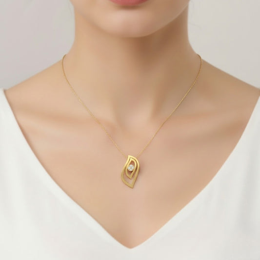 Twin Leaf Frame Pendant