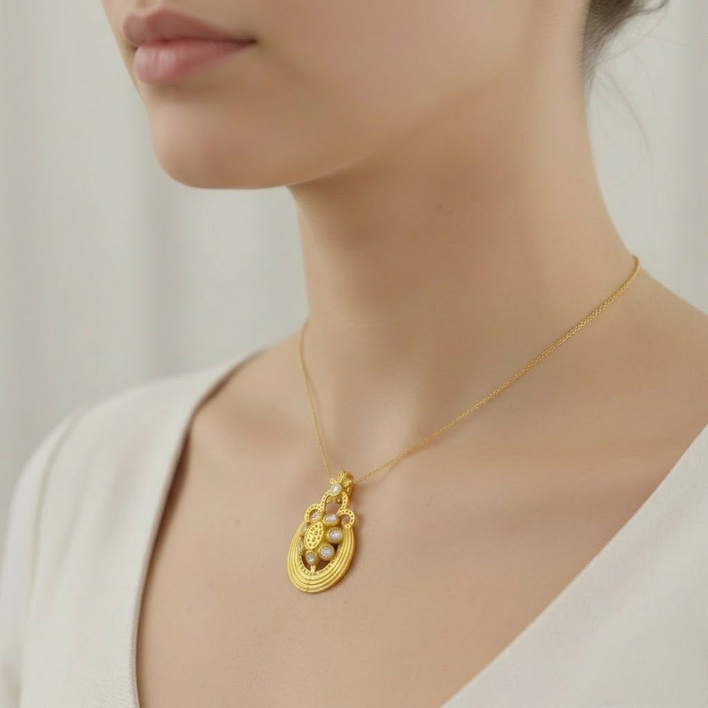 Traditional Crescent Diamond Pendant