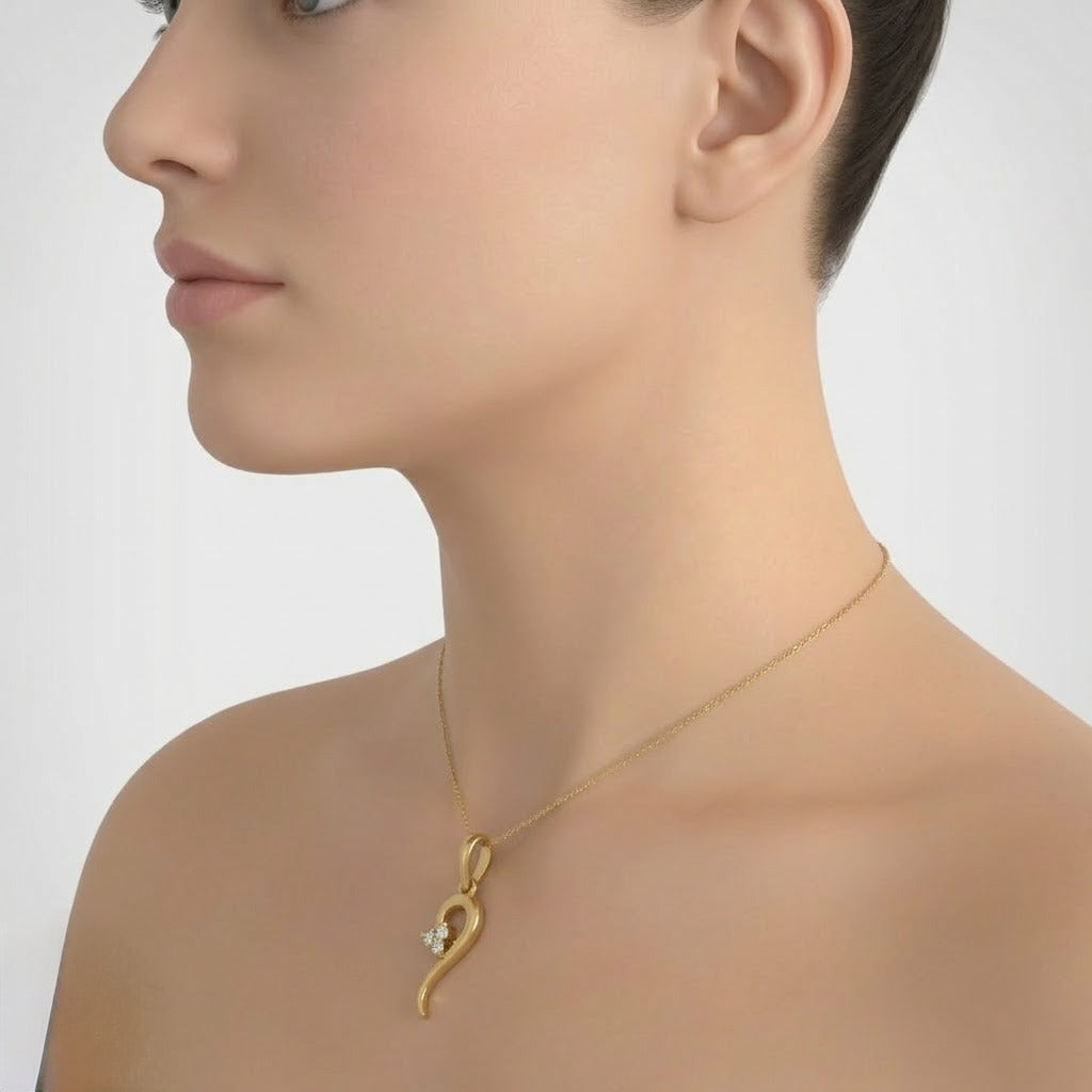 Slim Swirl Heart Pendant