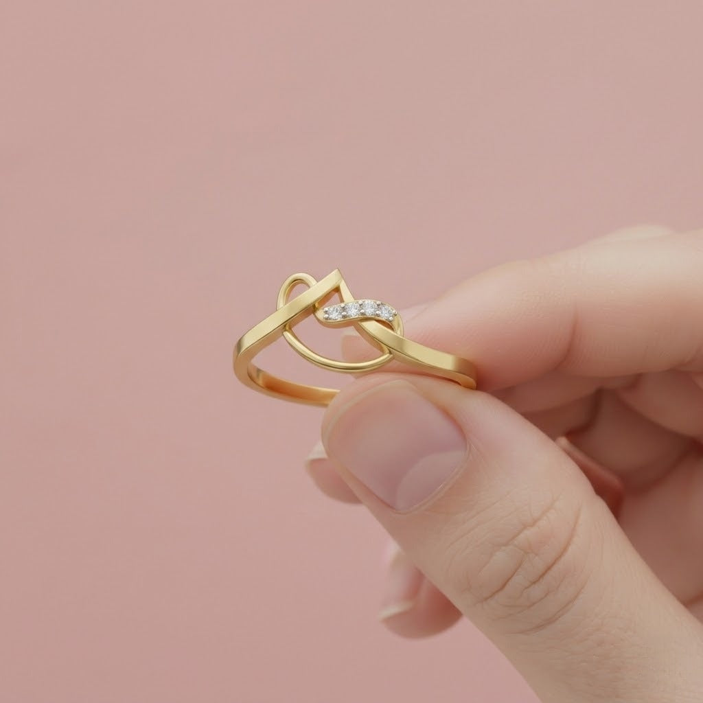 Looping Ribbon Sparkle Ring