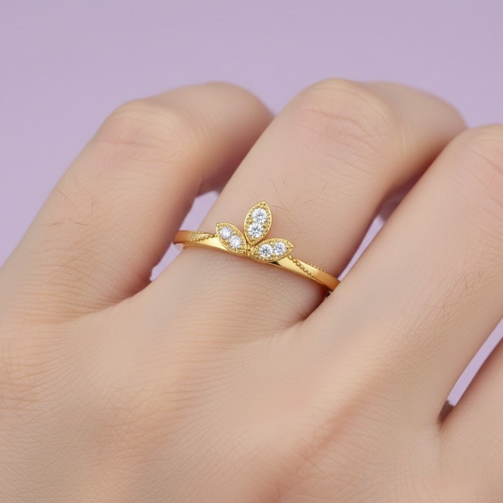 Tiara Petal Sparkle Ring
