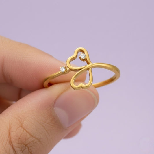 Dual Heart Design Ring