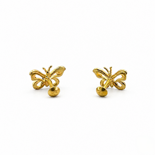 9K Gold Grace Butterfly Second Stud Earrings