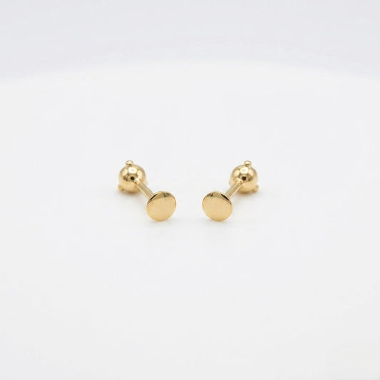 9K Gold Classic Solitaire Second Stud Earrings