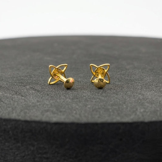 9K Gold Orbital Bloom Second Stud Earrings
