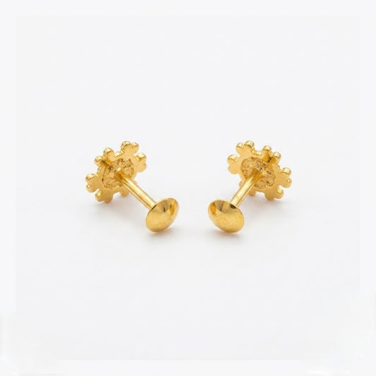 9K Gold Beaded Chakra Second Stud Earrings