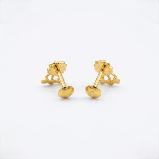 9K Gold Sun Bloom Second Stud Earrings