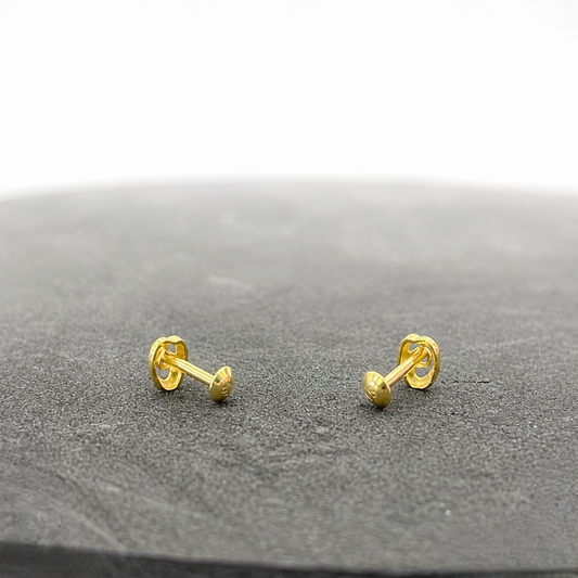 9K Gold Abstract Love Knot Second Stud Earrings
