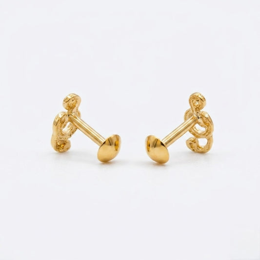 Gold Musical Note Second Stud Earrings