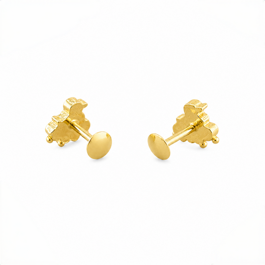 9K Gold Crystal Peacock Second Stud Earrings