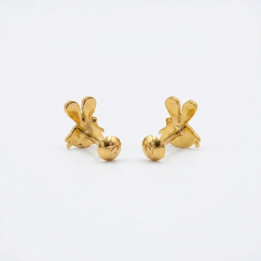 9K Gold Bunny Charm Second Stud Earrings