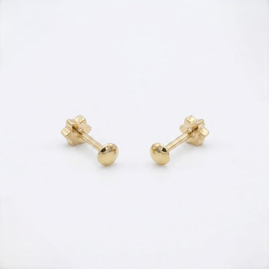9K Gold Ruby Star Mini Second Stud Earrings
