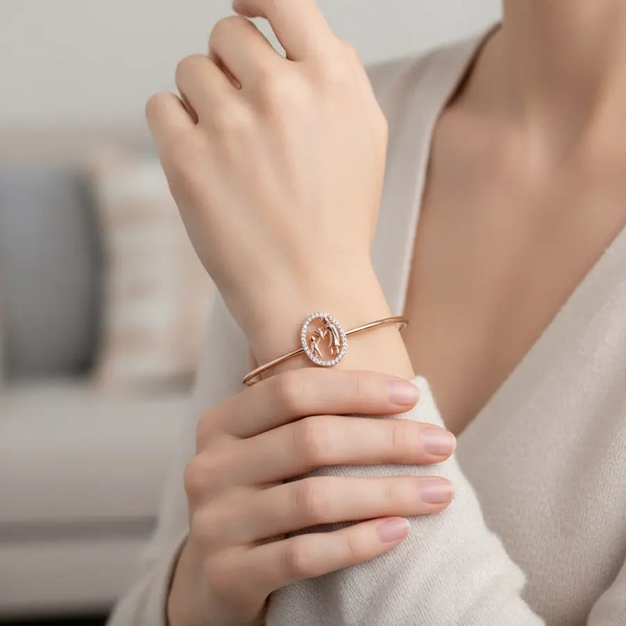 Child's Flower Offering Gold Bangle