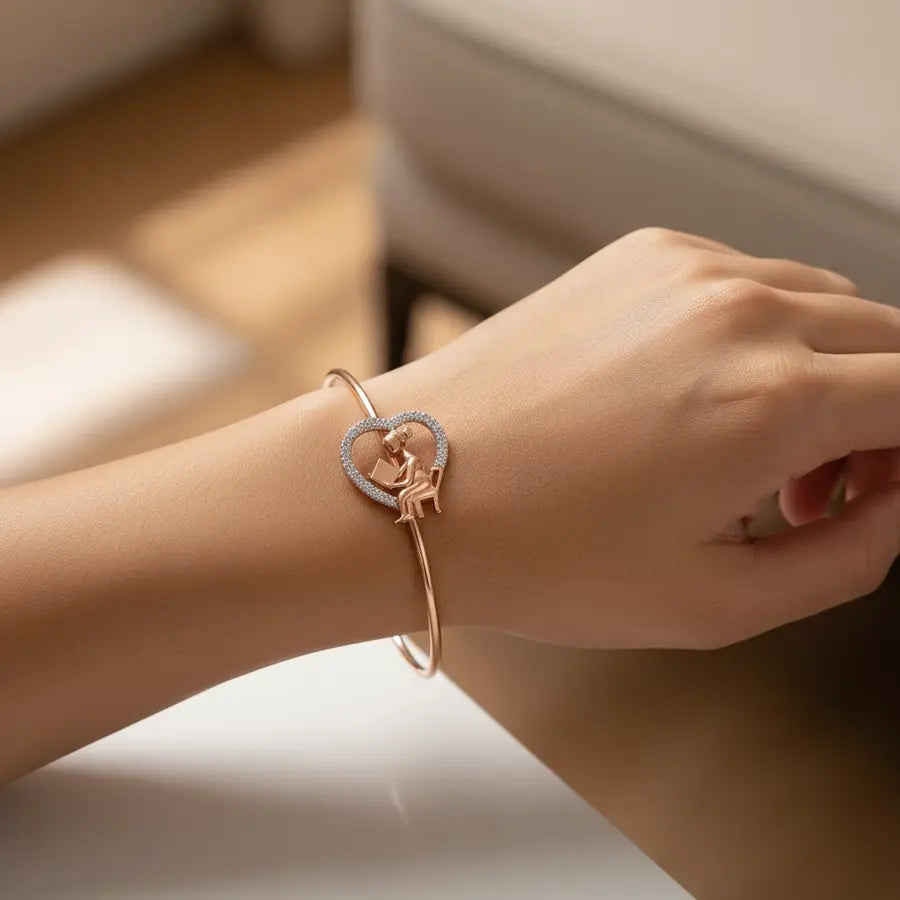 Lost in Book Gold Bangle