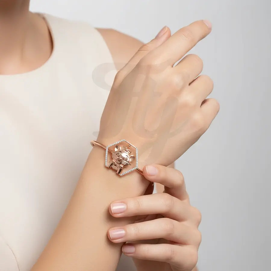 Adorable Cat Delight Gold Bangle