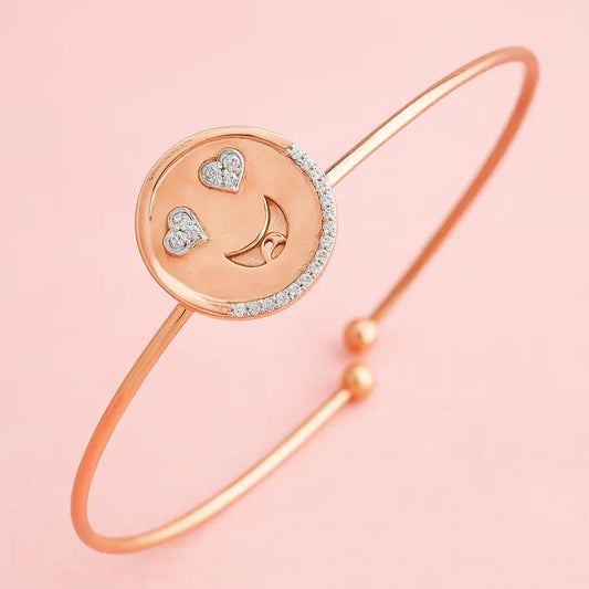 Cheerful Joyful Smiley Gold Bangle